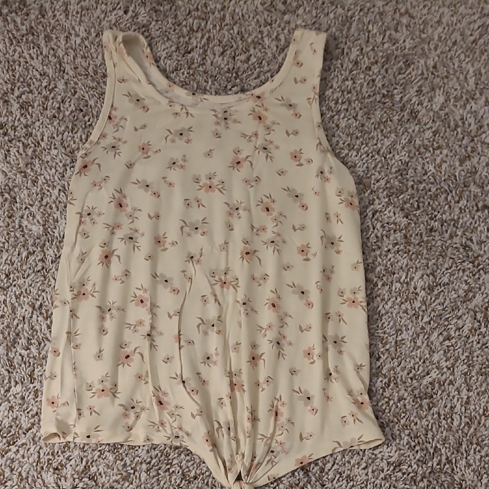 SO Cream Floral Tank Top